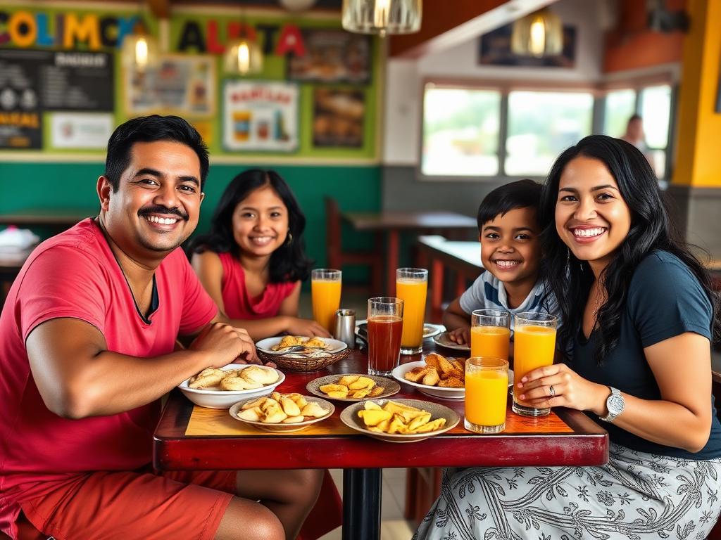 familj på colombiansk restaurang Stockholm